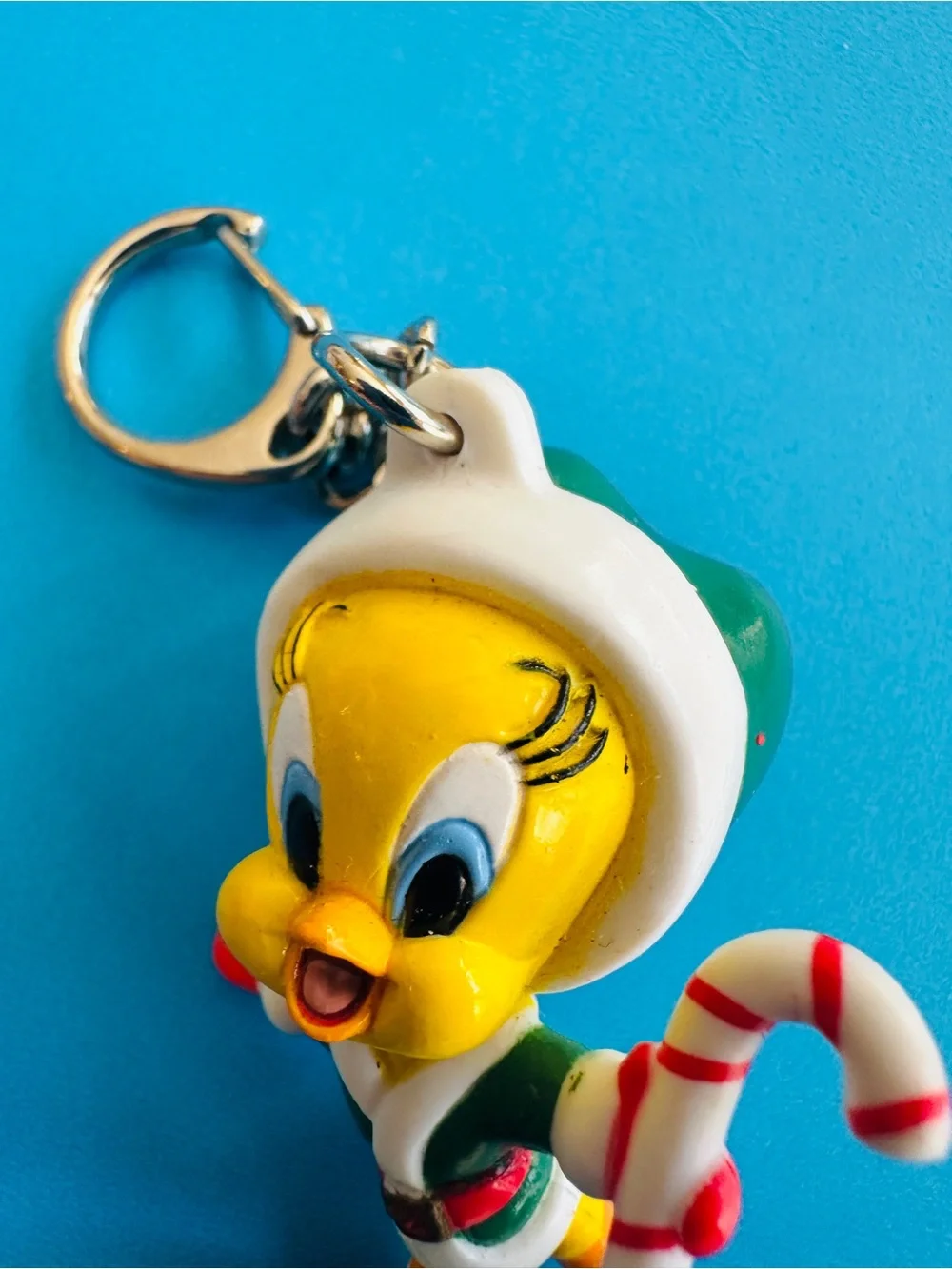 Warner Bros. Tweety Bird Elf Keychain Christmas Theme Lobster Clasp 2.5”